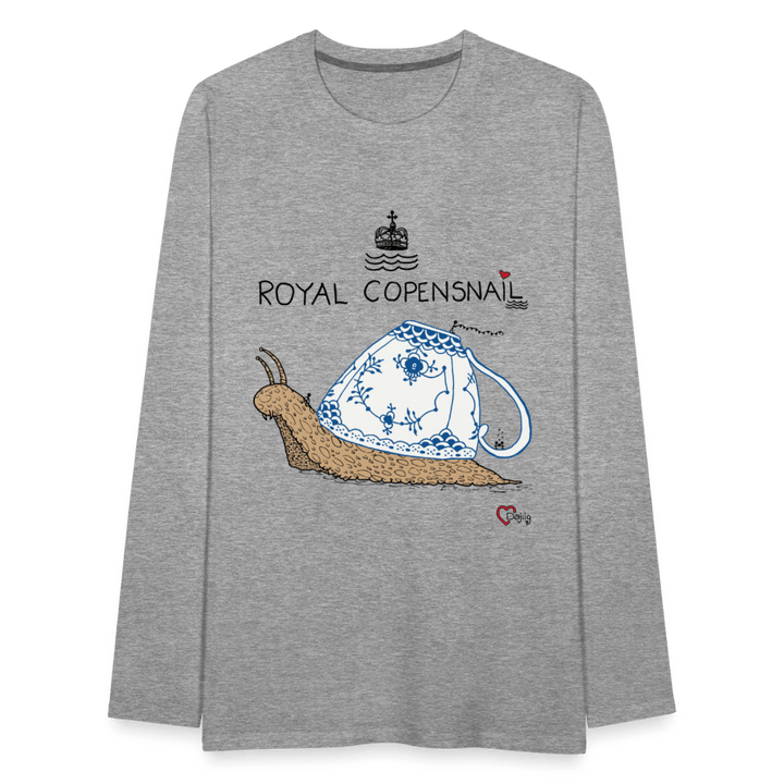 Royal Copensnail - Herre Trøje - Herre premium T-shirt med lange ærmer - grå meleret - Dajlig