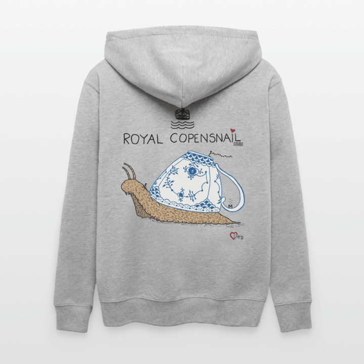 Royal Copensnail - Kraftig Unisex Hættetrøje m. lynlås - Stanley/Stella økologisk unisex - hættejakke CULTIVATOR - grå meleret - Dajlig