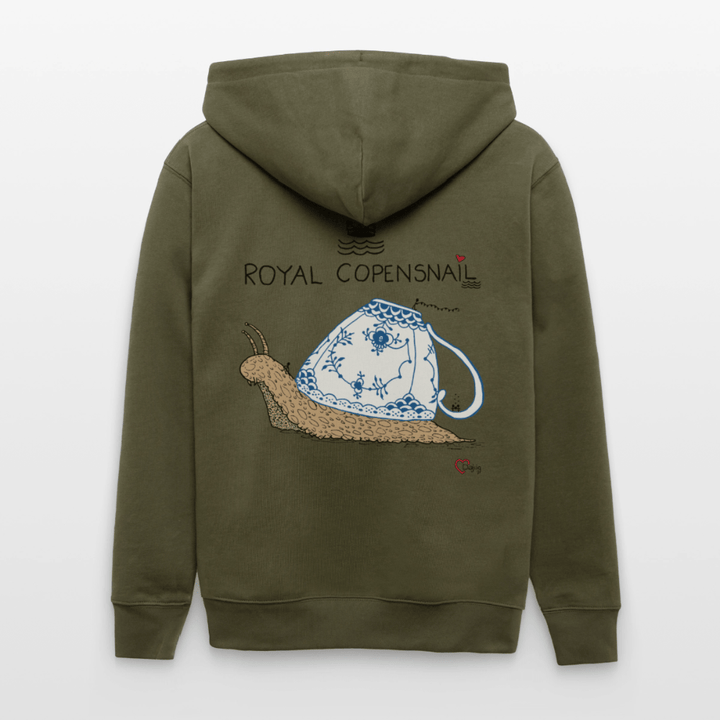 Royal Copensnail - Kraftig Unisex Hættetrøje m. lynlås - Stanley/Stella økologisk unisex - hættejakke CULTIVATOR - khaki - Dajlig