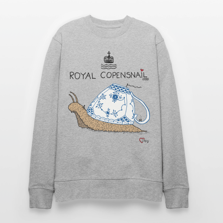 Royal Copensnail - Kraftig Unisex Sweatshirt - Stanley/Stella økologisk unisex - sweatshirt CHANGER - grå meleret - Dajlig.dk