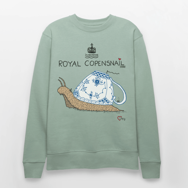 Royal Copensnail - Kraftig Unisex Sweatshirt - Stanley/Stella økologisk unisex - sweatshirt CHANGER - lys grågrøn - Dajlig.dk