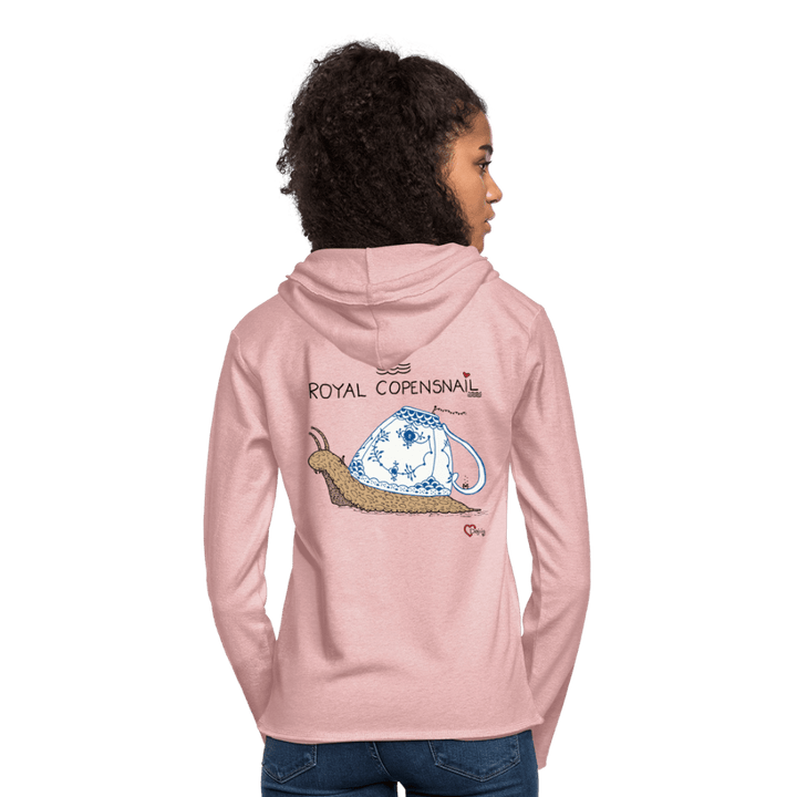 Royal Copensnail - Let Unisex hættetrøje - Let sweatshirt med hætte, unisex - rosa - creme meleret - Dajlig