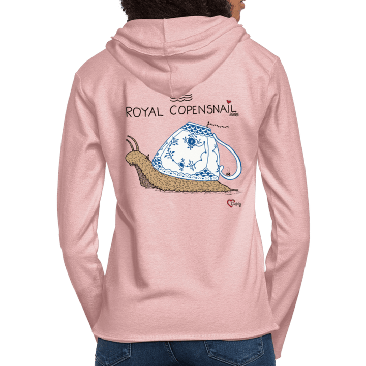 Royal Copensnail - Let Unisex hættetrøje - Let sweatshirt med hætte, unisex - rosa - creme meleret - Dajlig
