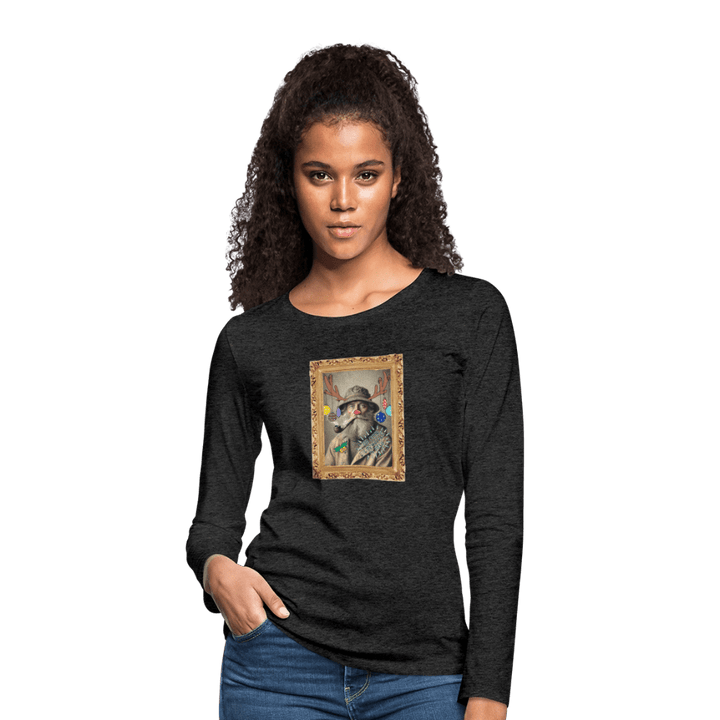 Rudolf Hjort - Dame Langærmet Trøje - Dame premium T-shirt med lange ærmer - charcoal - Dajlig