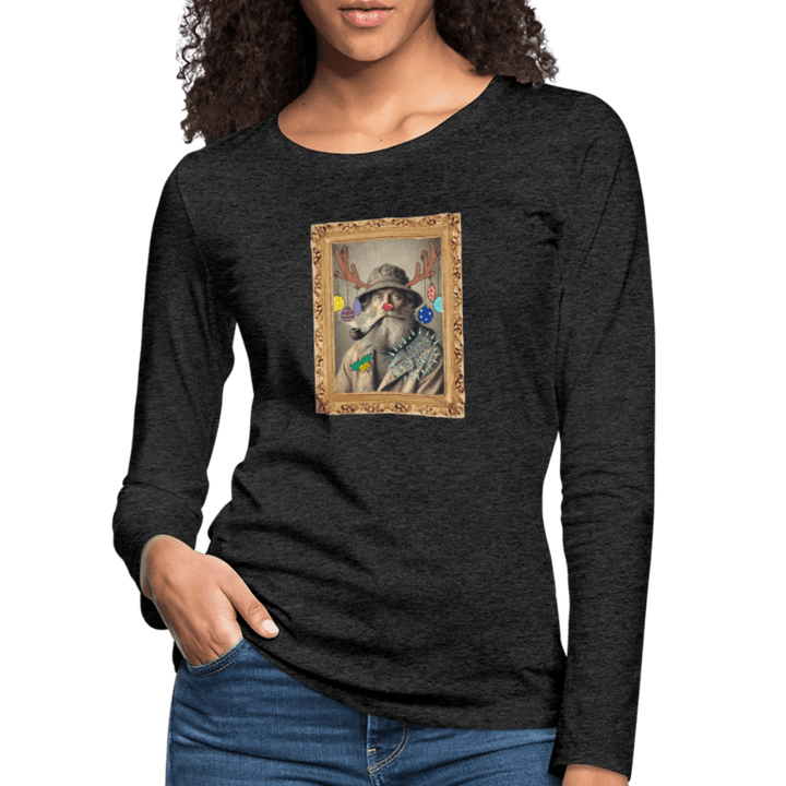 Rudolf Hjort - Dame Langærmet Trøje - Dame premium T-shirt med lange ærmer - charcoal - Dajlig