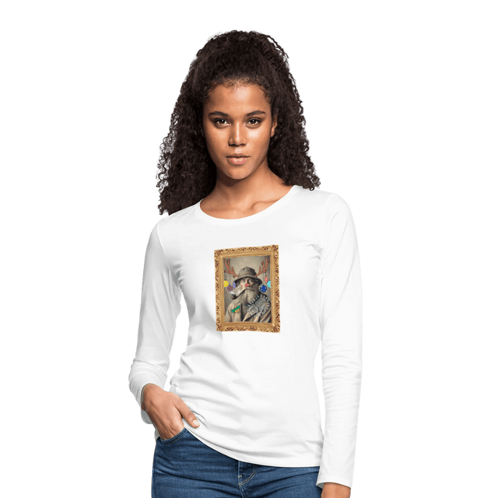 Rudolf Hjort - Dame Langærmet Trøje - Dame premium T-shirt med lange ærmer - hvid - Dajlig