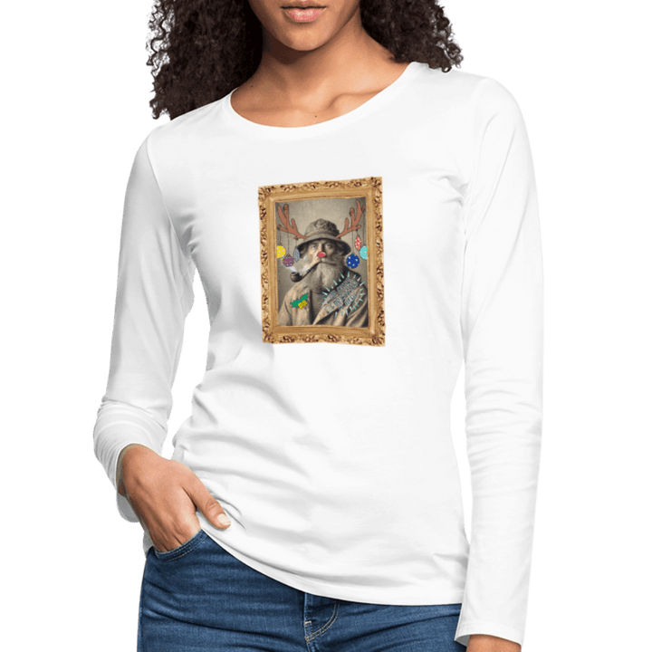 Rudolf Hjort - Dame Langærmet Trøje - Dame premium T-shirt med lange ærmer - hvid - Dajlig