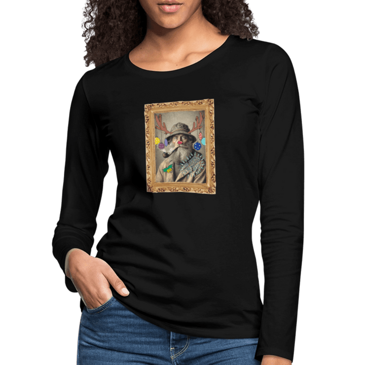 Rudolf Hjort - Dame Langærmet Trøje - Dame premium T-shirt med lange ærmer - sort - Dajlig