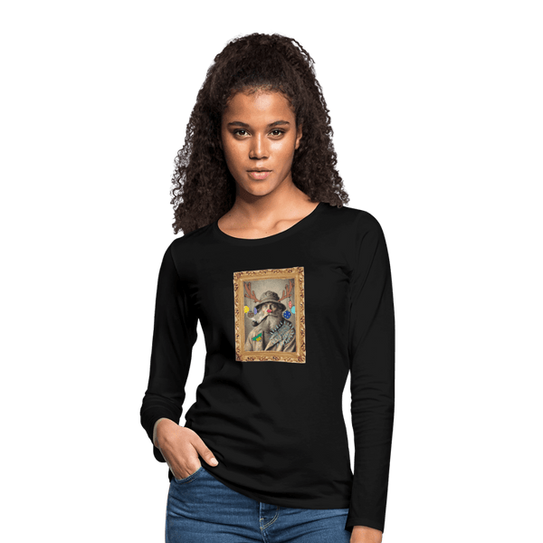 Rudolf Hjort - Dame Langærmet Trøje - Dame premium T-shirt med lange ærmer - sort - Dajlig