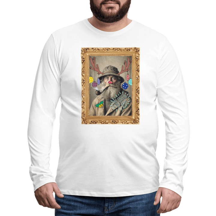 Rudolf Hjort - Herre Langærmet Trøje - Herre premium T-shirt med lange ærmer - hvid - Dajlig.dk