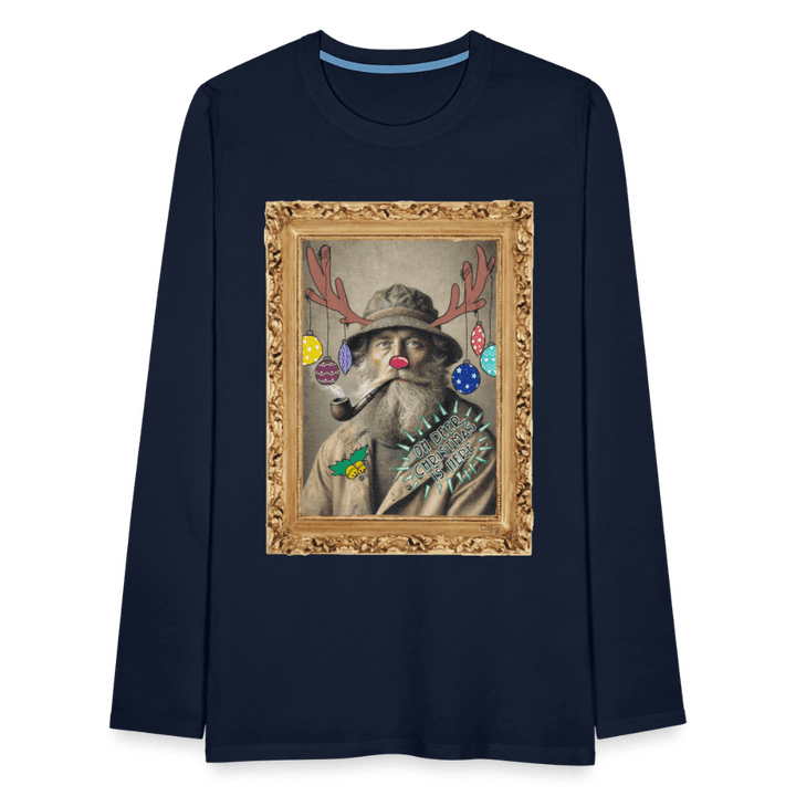 Rudolf Hjort - Herre Langærmet Trøje - Herre premium T-shirt med lange ærmer - marineblå - Dajlig.dk