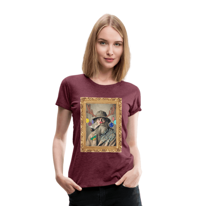 Rudolf Hjort - Premium Dame T-shirt - Dame premium T-shirt - bordeaux meleret - Dajlig.dk