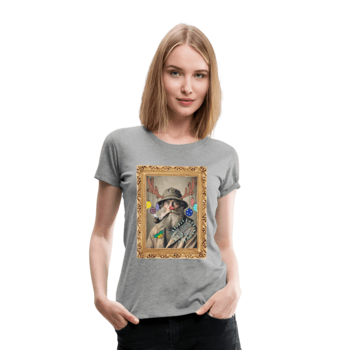 Rudolf Hjort - Premium Dame T-shirt - Dame premium T-shirt - grå meleret - Dajlig.dk