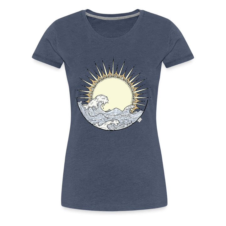 Solopgang - Eksklusiv Dame T-shirt - Dame premium T-shirt - blåmeleret - Dajlig