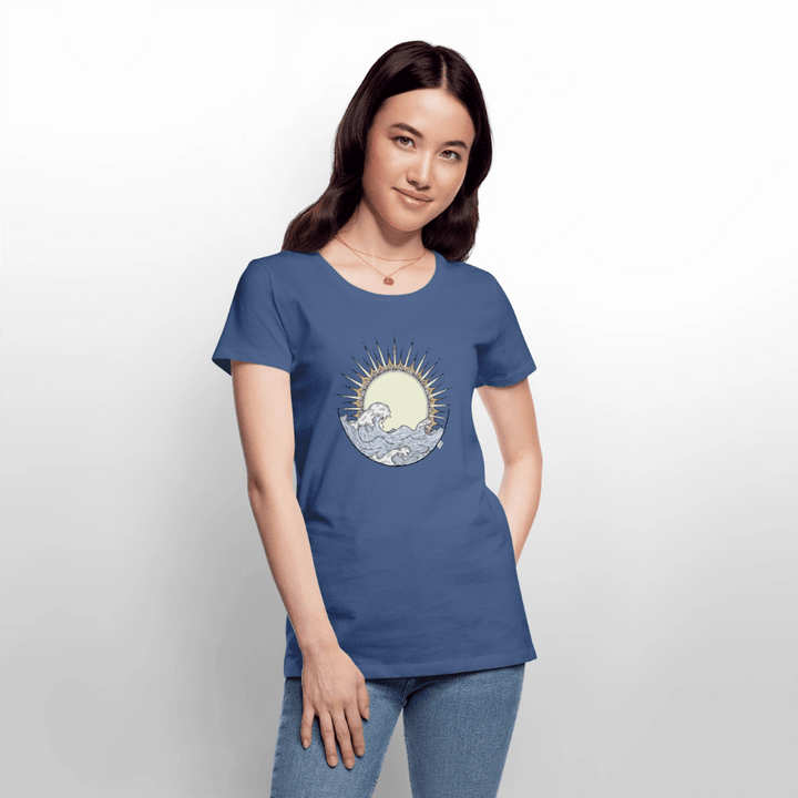 Solopgang - Eksklusiv Dame T-shirt - Dame premium T-shirt - dueblå - Dajlig