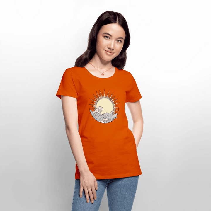Solopgang - Eksklusiv Dame T-shirt - Dame premium T-shirt - orange - Dajlig