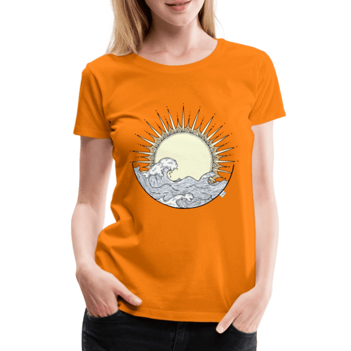 Solopgang - Eksklusiv Dame T-shirt - Dame premium T-shirt - orange - Dajlig.dk