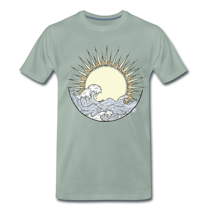 Solopgang - Eksklusiv Herre T-shirt - Herre premium T-shirt - grågrøn - Dajlig