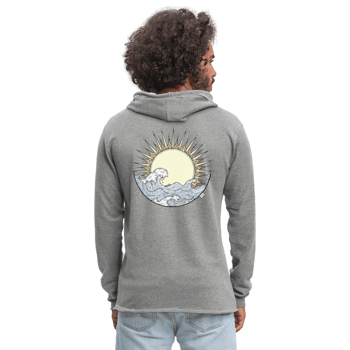 Solopgang - Let Unisex Hættetrøje - Let sweatshirt med hætte, unisex - grå meleret - Dajlig.dk
