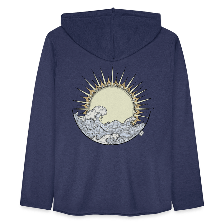 Solopgang - Let Unisex Hættetrøje - Let sweatshirt med hætte, unisex - marineblå meleret - Dajlig.dk