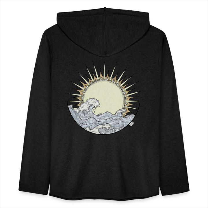 Solopgang - Let Unisex Hættetrøje - Let sweatshirt med hætte, unisex - marineblå meleret - Dajlig.dk