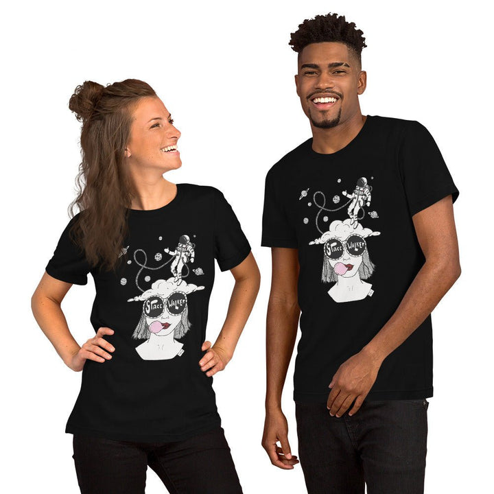 Space Walker, Unisex t-shirt fra Bella+Canvas - t-shirt - Black - Dajlig.dk