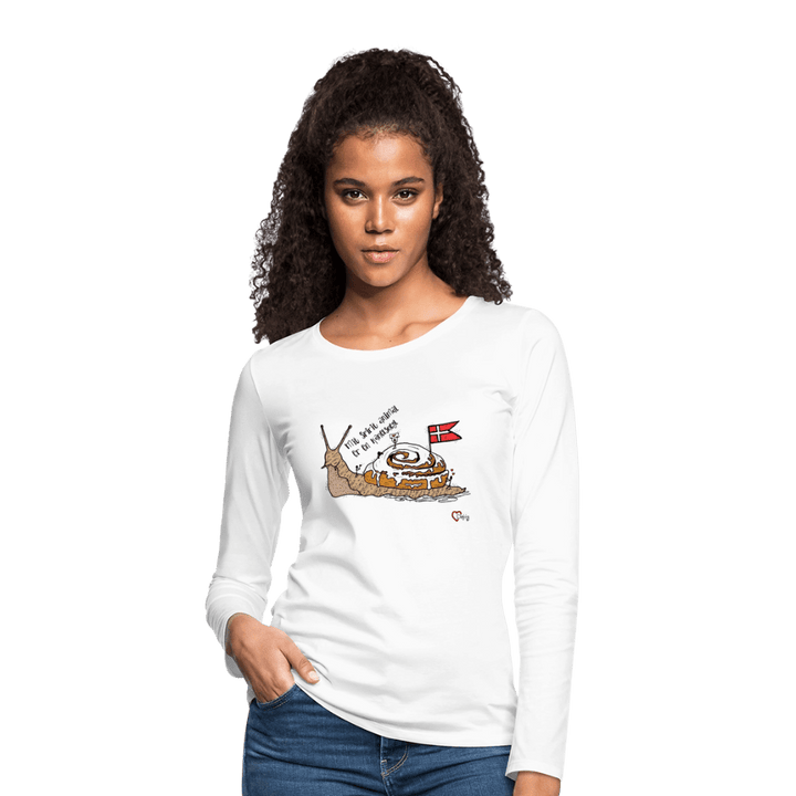 Spirit Animal Kanelsnegl - Dame Trøje - Dame premium T-shirt med lange ærmer - hvid - Dajlig.dk