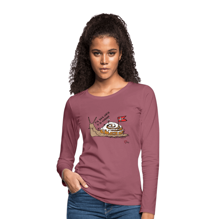 Spirit Animal Kanelsnegl - Dame Trøje - Dame premium T-shirt med lange ærmer - rødviolet - Dajlig.dk