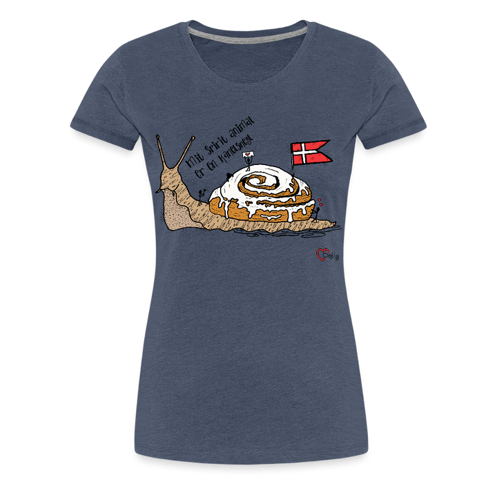 Spirit Animal Kanelsnegl - Eksklusiv Dame T-shirt - Dame premium T-shirt - blåmeleret - Dajlig