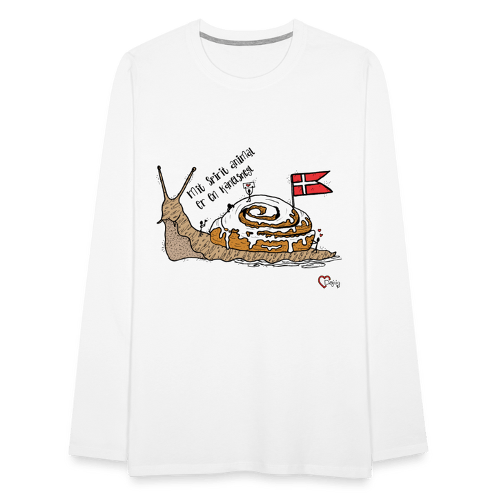 Spirit Animal Kanelsnegl - Herre Langærmet Trøje - Herre premium T-shirt med lange ærmer - hvid - Dajlig.dk