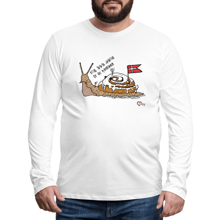 Spirit Animal Kanelsnegl - Herre Langærmet Trøje - Herre premium T-shirt med lange ærmer - hvid - Dajlig.dk