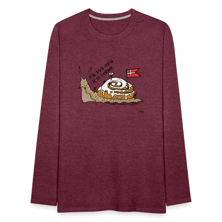 Spirit Animal Kanelsnegl - Herre Langærmet Trøje - Premium langærmet Herre - T-shirt - bordeaux meleret - Dajlig