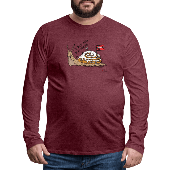 Spirit Animal Kanelsnegl - Herre Langærmet Trøje - Premium langærmet Herre - T-shirt - bordeaux meleret - Dajlig