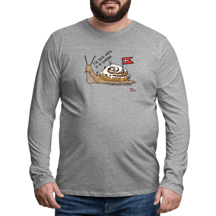Spirit Animal Kanelsnegl - Herre Langærmet Trøje - Premium langærmet Herre - T-shirt - grå meleret - Dajlig