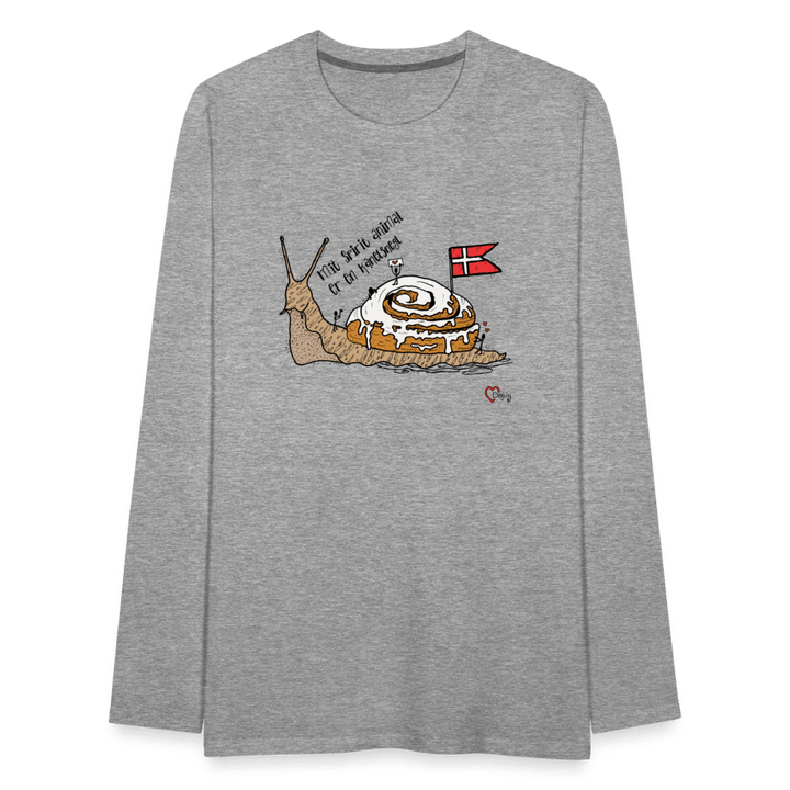 Spirit Animal Kanelsnegl - Herre Langærmet Trøje - Premium langærmet Herre - T-shirt - grå meleret - Dajlig