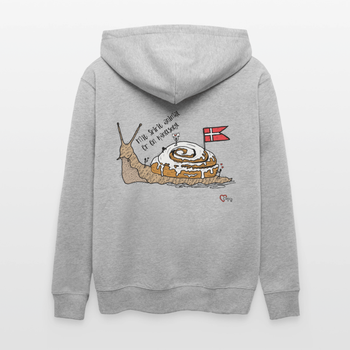 Spirit Animal Kanelsnegl - Kraftig Unisex Hættetrøje m. lynlås - Stanley/Stella økologisk unisex - hættejakke CULTIVATOR - grå meleret - Dajlig