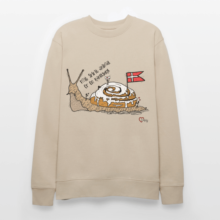 Spirit Animal Kanelsnegl - Kraftig Unisex Sweatshirt - Stanley/Stella økologisk unisex - sweatshirt CHANGER - beige - Dajlig.dk