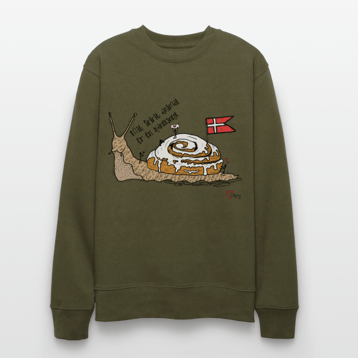 Spirit Animal Kanelsnegl - Kraftig Unisex Sweatshirt - Stanley/Stella økologisk unisex - sweatshirt CHANGER - khaki - Dajlig.dk