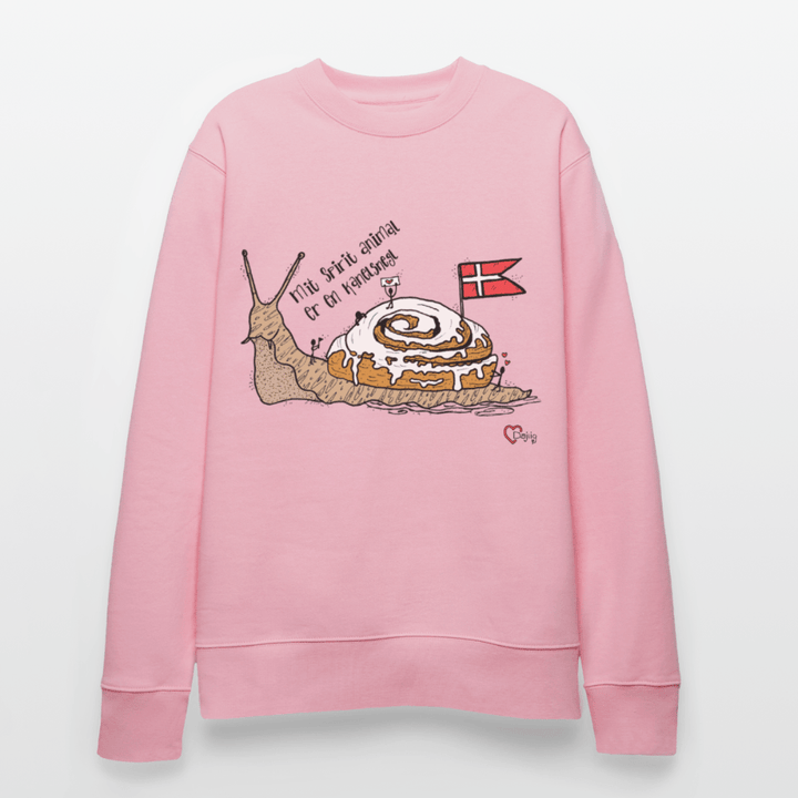 Spirit Animal Kanelsnegl - Kraftig Unisex Sweatshirt - Stanley/Stella økologisk unisex - sweatshirt CHANGER - lys rosa - Dajlig.dk