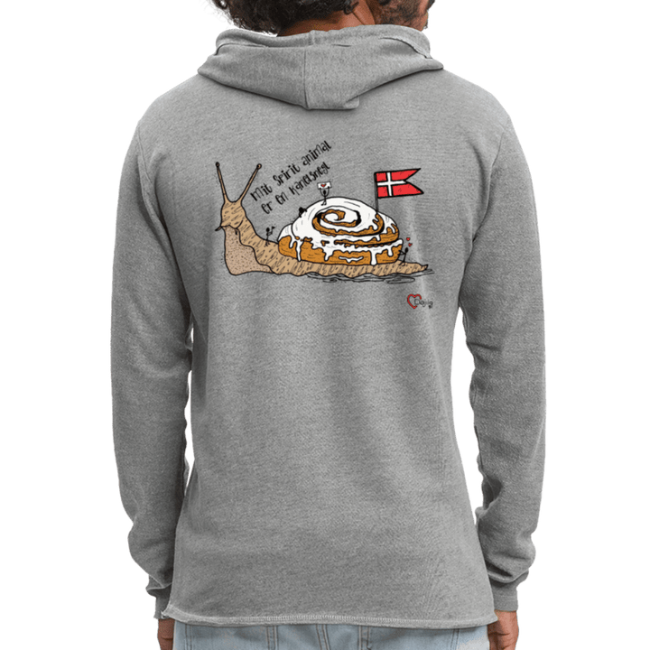 Spirit Animal Kanelsnegl - Let Unisex hættetrøje - Let sweatshirt med hætte, unisex - grå meleret - Dajlig.dk