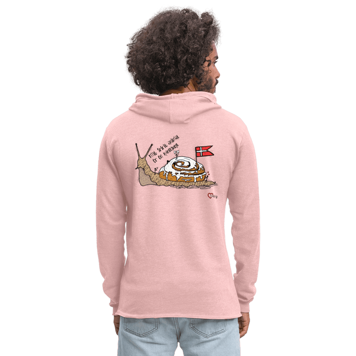 Spirit Animal Kanelsnegl - Let Unisex hættetrøje - Let sweatshirt med hætte, unisex - rosa - creme meleret - Dajlig.dk