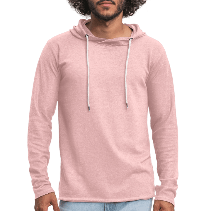 Spirit Animal Kanelsnegl - Let Unisex hættetrøje - Let sweatshirt med hætte, unisex - rosa - creme meleret - Dajlig.dk