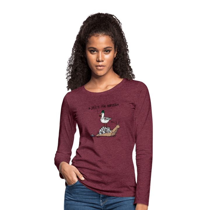 Splitte Mine Bramsejl - Dame Langærmet Trøje - Dame premium T-shirt med lange ærmer - bordeaux meleret - Dajlig