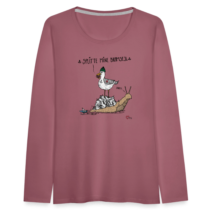 Splitte Mine Bramsejl - Dame Langærmet Trøje - Dame premium T-shirt med lange ærmer - grå meleret - Dajlig