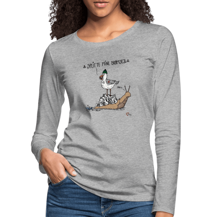 Splitte Mine Bramsejl - Dame Langærmet Trøje - Dame premium T-shirt med lange ærmer - grå meleret - Dajlig