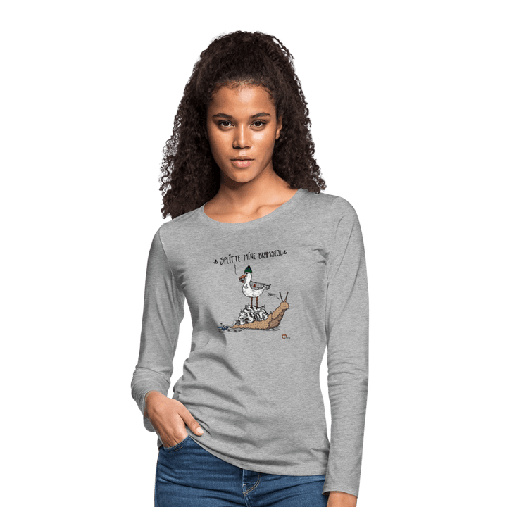Splitte Mine Bramsejl - Dame Langærmet Trøje - Dame premium T-shirt med lange ærmer - grå meleret - Dajlig