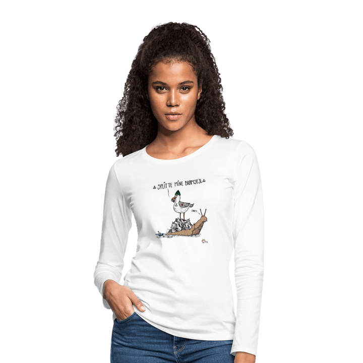 Splitte Mine Bramsejl - Dame Langærmet Trøje - Dame premium T-shirt med lange ærmer - hvid - Dajlig