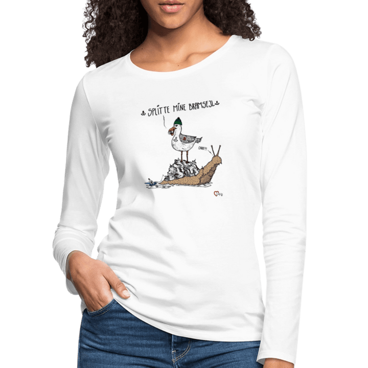 Splitte Mine Bramsejl - Dame Langærmet Trøje - Dame premium T-shirt med lange ærmer - hvid - Dajlig