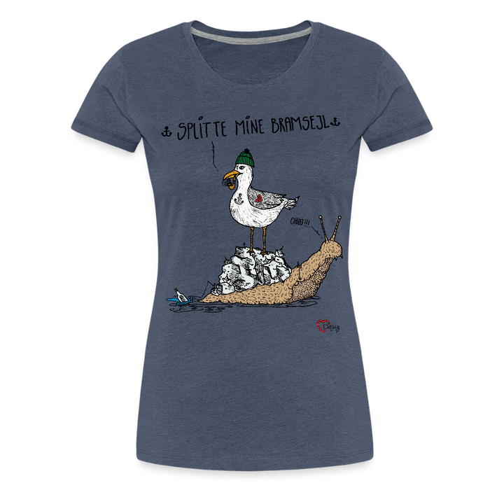 Splitte Mine Bramsejl - Eksklusiv Dame T-shirt - Dame premium T-shirt - blåmeleret - Dajlig