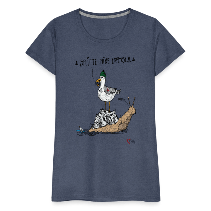 Splitte Mine Bramsejl - Eksklusiv Dame T-shirt - Dame premium T-shirt - blåmeleret - Dajlig